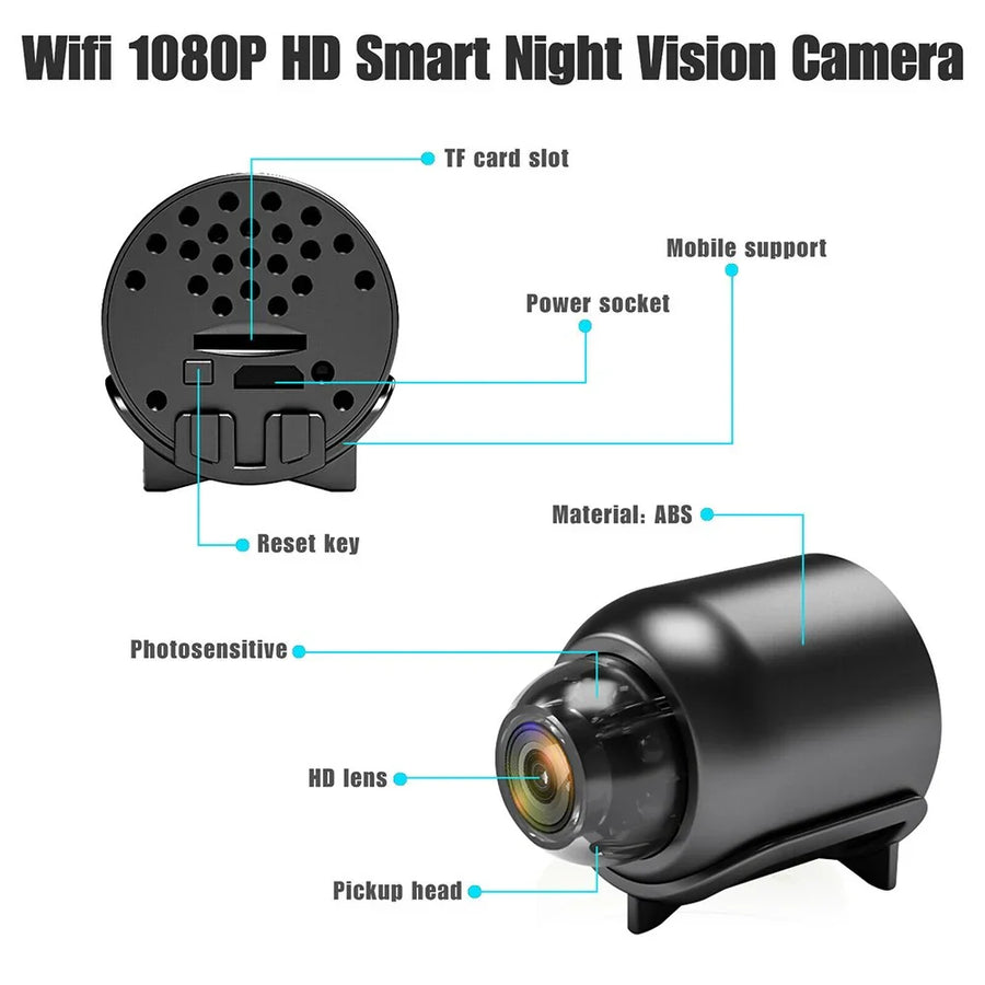 Mini Camera WiFi Video and Audio Recorder IP Cam Smart Home Night Vision